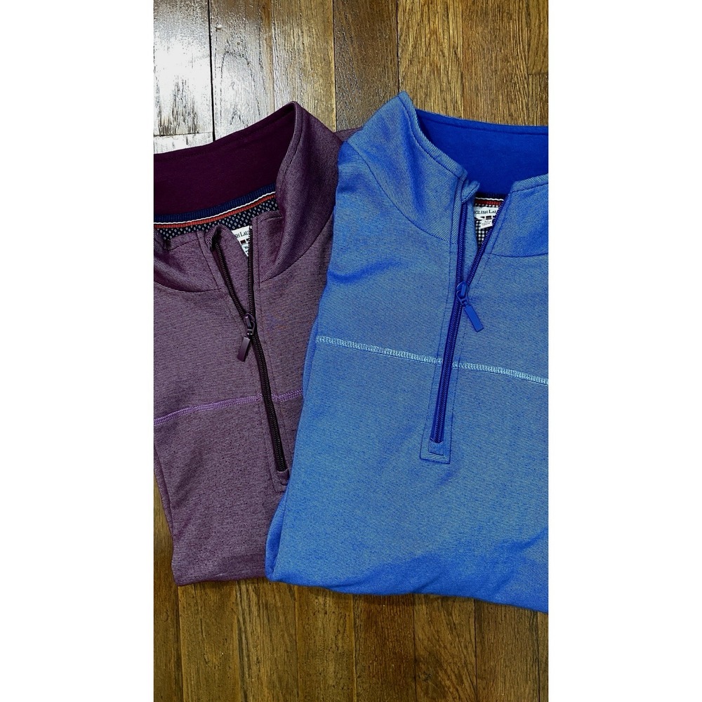LOT of 2 English Laundry Mens 1/4 Zip Size XL Sweater Pullover Lightweight